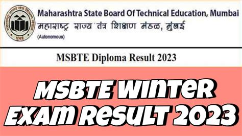 msbte result winter 2023 announcement